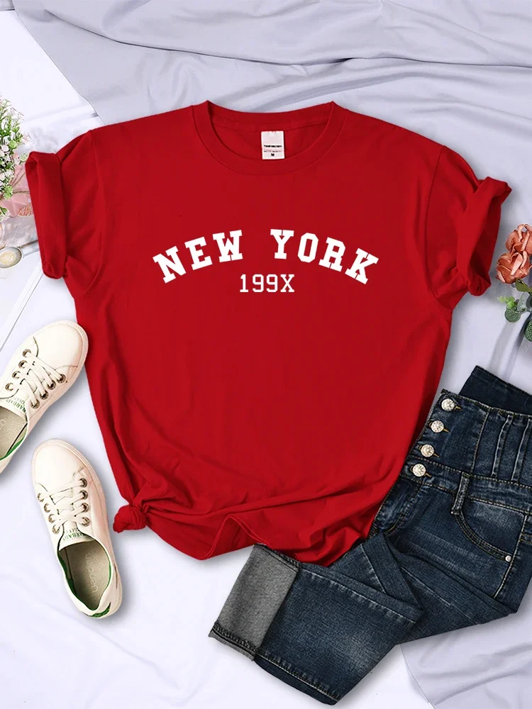 Футболка с надписью New York 199X, женская модная брендовая Повседневная Удобная футболка с коротким рукавом, спортивные летние футболки
Футболка с надписью New York 199X, женская модная брендовая Повседневная Удобная футболка с коротким рукавом, спортивные летние футболки