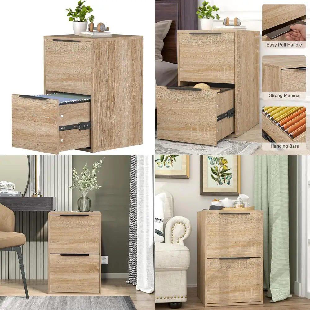 Oak 2-Drawer Vertical File Cabinet with Hanging Bars for Letter-Sized Files, Ideal for Home Office
Oak 2-Drawer Vertical File Cabinet with Hanging Bars for Letter-Sized Files, Ideal for Home Office