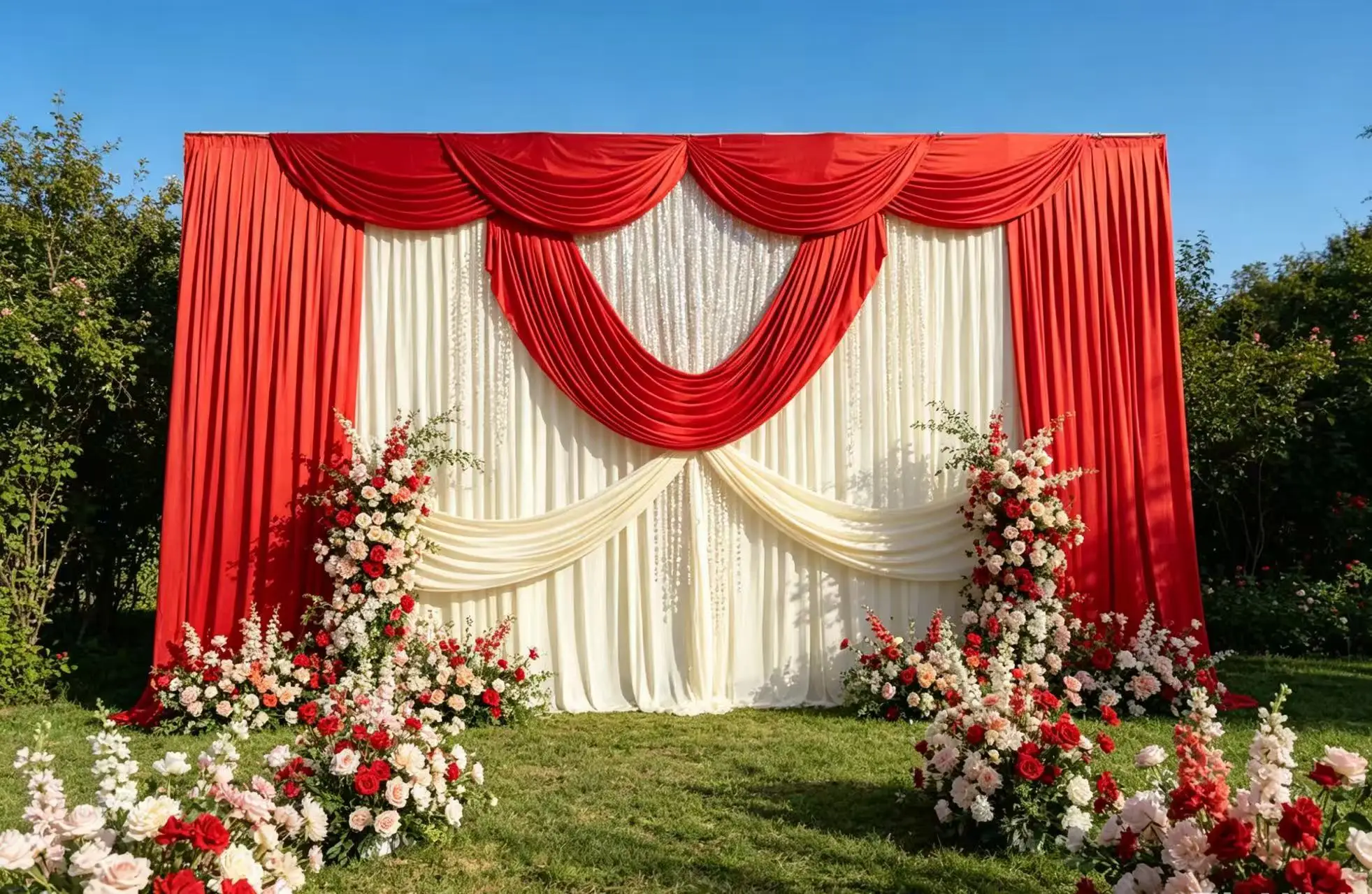 10FTX20FT White Red Transparent Ice Silk Curtains Panels Wedding Backdrop Curtain Stage Background Photo Booth Drape Event Party
10FTX20FT White Red Transparent Ice Silk Curtains Panels Wedding Backdrop Curtain Stage Background Photo Booth Drape Event Party