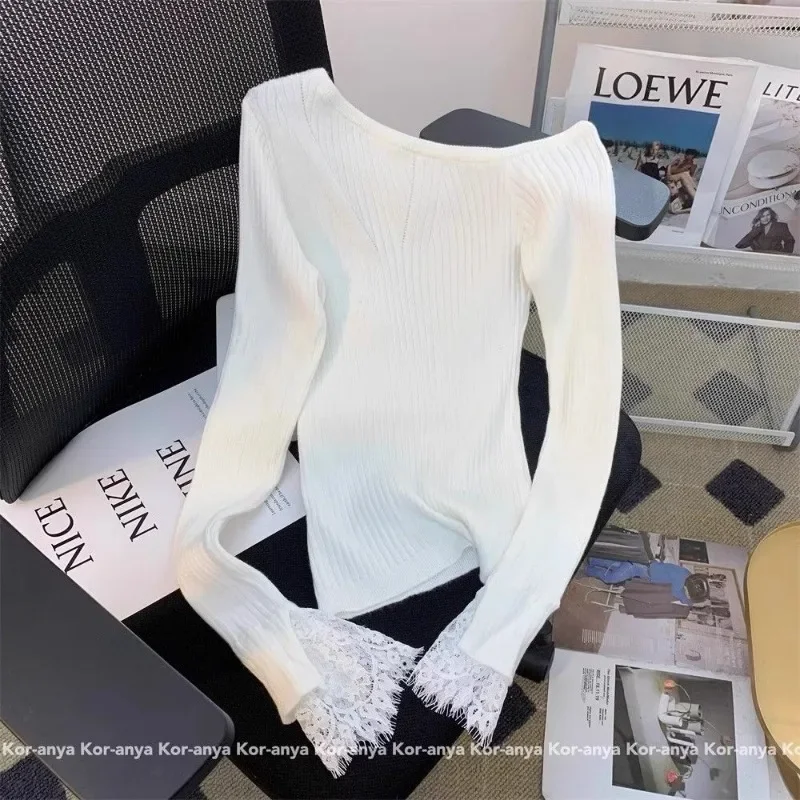 Кружевные вязаные топы с длинными рукавами, женские весенние топы 202, облегающий базовый пуловер с открытыми плечами, сексуальный сладкий однотонный свитер Y2k
Кружевные вязаные топы с длинными рукавами, женские весенние топы 202, облегающий базовый пуловер с открытыми плечами, сексуальный сладкий однотонный свитер Y2k
