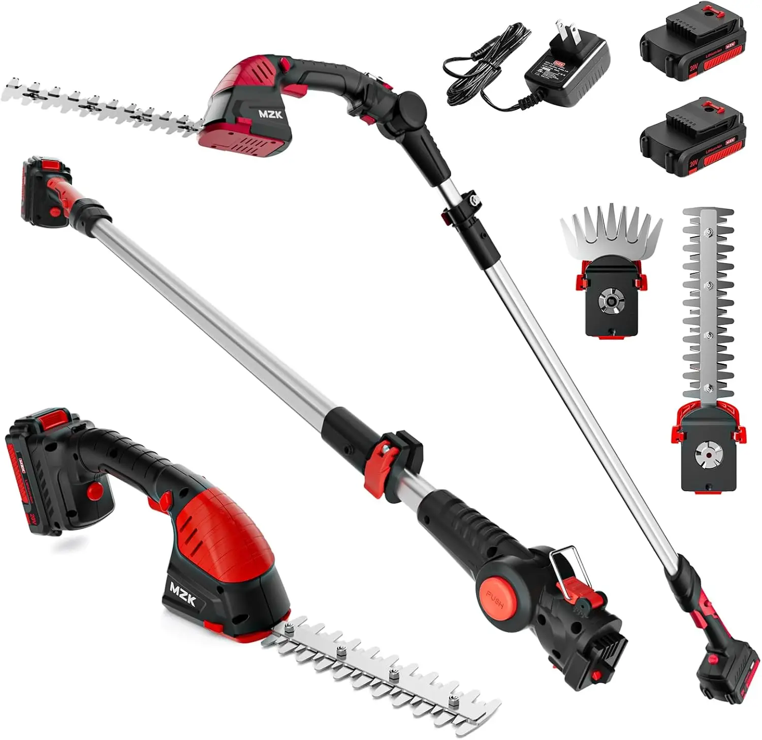 20V Pole Hedge Trimmer & Grass Shear, 13ft Reach, Electric Trimmer with Extension Pole, Multi-Angle, 2 Batteries & Charger
20V Pole Hedge Trimmer & Grass Shear, 13ft Reach, Electric Trimmer with Extension Pole, Multi-Angle, 2 Batteries & Charger