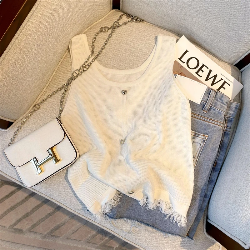 Жилет женский из шифона с бахромой и пуговицами, универсальный, модный, повседневный, прямого кроя, весна-лето
Жилет женский из шифона с бахромой и пуговицами, универсальный, модный, повседневный, прямого кроя, весна-лето