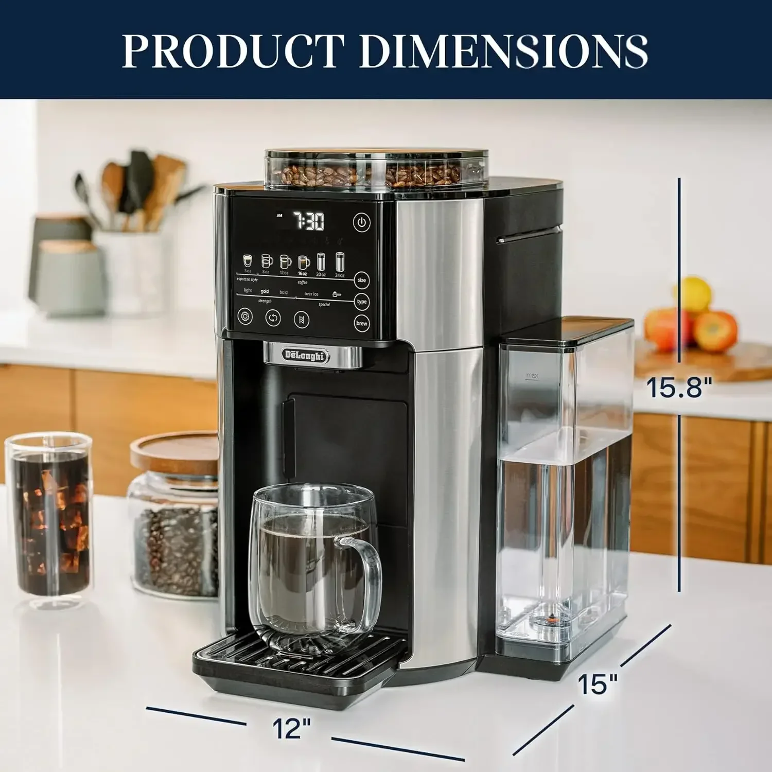 TrueBrew Drip Coffee Maker, Built in Grinder, Single Serve,8 oz to 24 oz,Hot or Iced Coffee, CAM51025MB, 15"D x 13.7"W x 15.8"H
TrueBrew Drip Coffee Maker, Built in Grinder, Single Serve,8 oz to 24 oz,Hot or Iced Coffee, CAM51025MB, 15"D x 13.7"W x 15.8"H