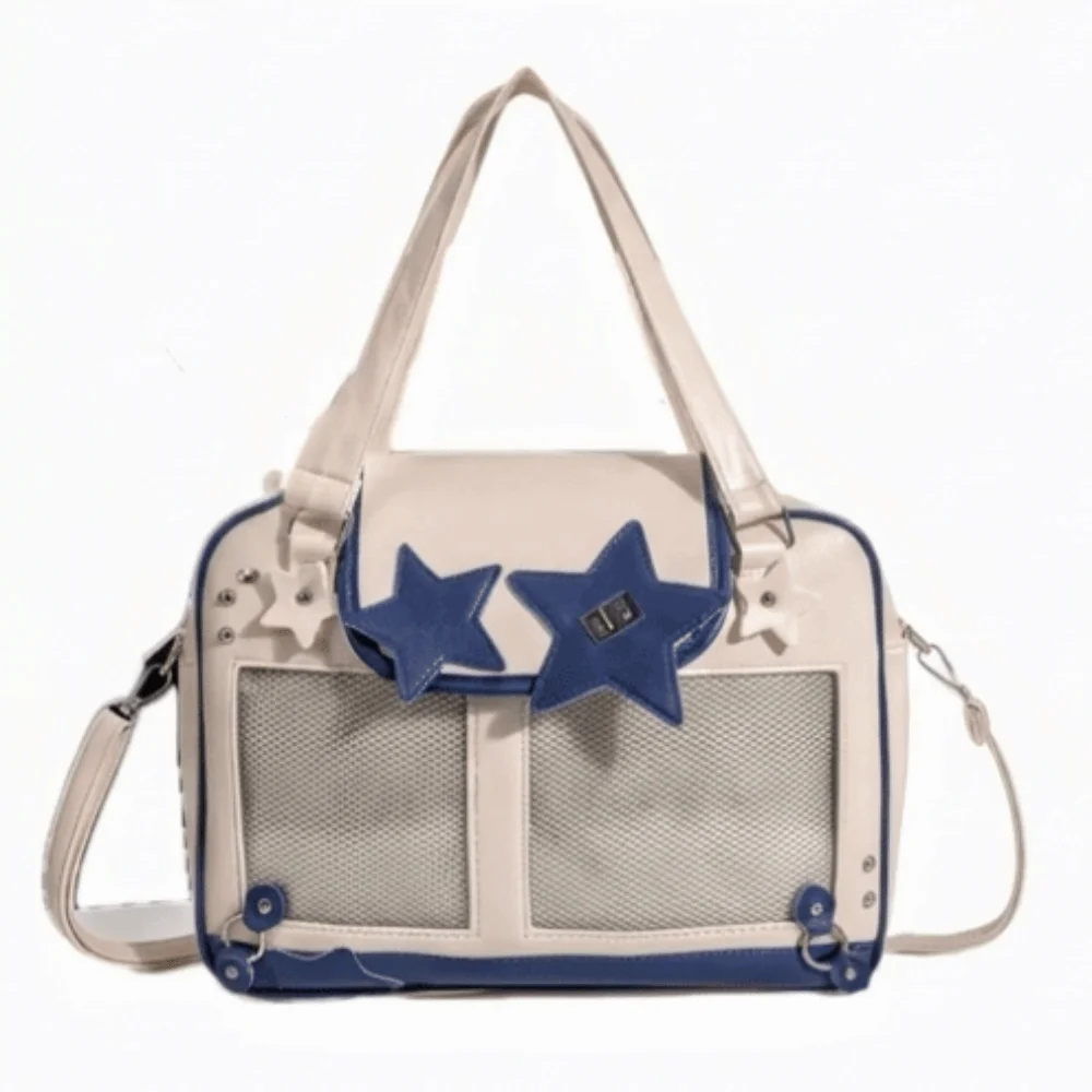 Trendy Y2K Star Rivet Ita Bag Large Capacity PU Lolita Shoulder Bag Transparent Leather Contrasting Color Design Tote Bag Daily
Trendy Y2K Star Rivet Ita Bag Large Capacity PU Lolita Shoulder Bag Transparent Leather Contrasting Color Design Tote Bag Daily