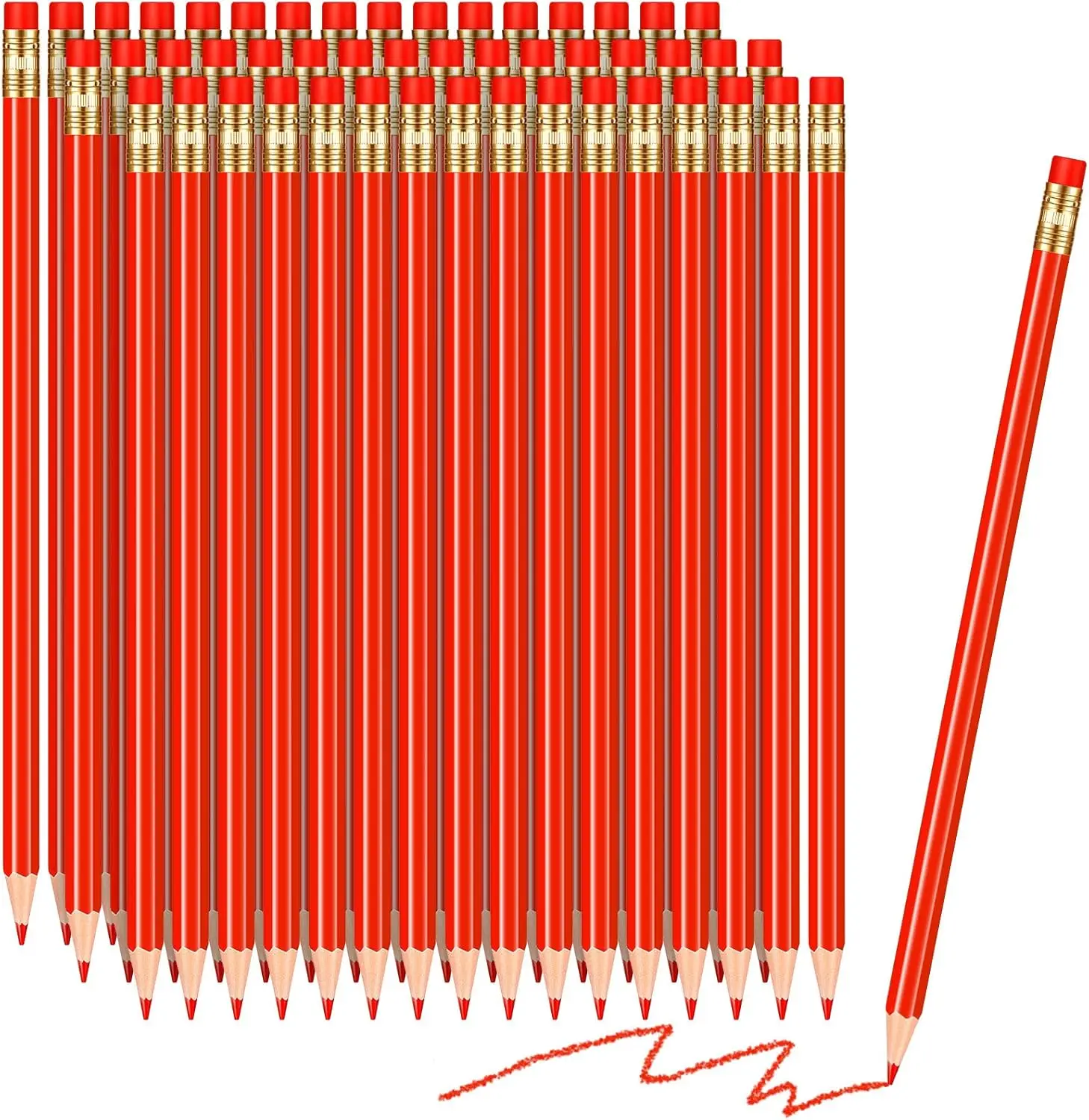 48 Red Pencils with Eraser, Pre-Sharpened, Erasable HB, for Grading & Editing
48 Red Pencils with Eraser, Pre-Sharpened, Erasable HB, for Grading & Editing