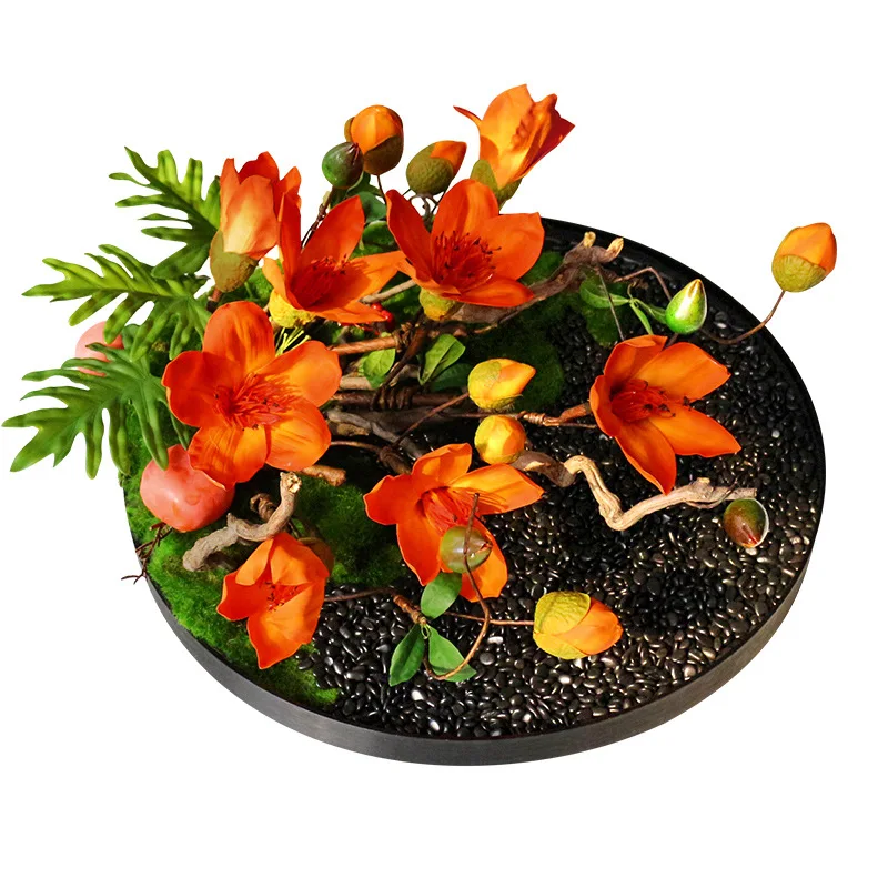 New Chinese style dining table turntable with flowers in the middle High end hotel round fake flower decoration Landscape landsc
New Chinese style dining table turntable with flowers in the middle High end hotel round fake flower decoration Landscape landsc