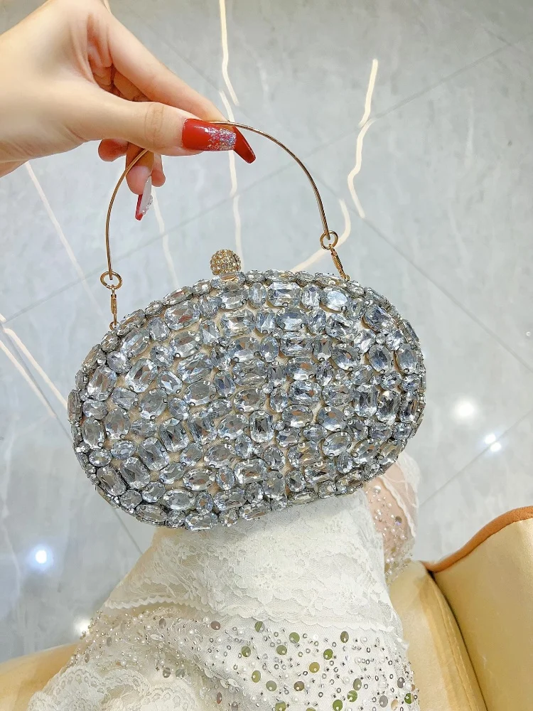 2025 Fashionable Full Diamond Shiny Banquet Handbag Women Oval Shaped Extravagant Party Small Purse Chain Shoulder Bag Prom Bags
2025 Fashionable Full Diamond Shiny Banquet Handbag Women Oval Shaped Extravagant Party Small Purse Chain Shoulder Bag Prom Bags