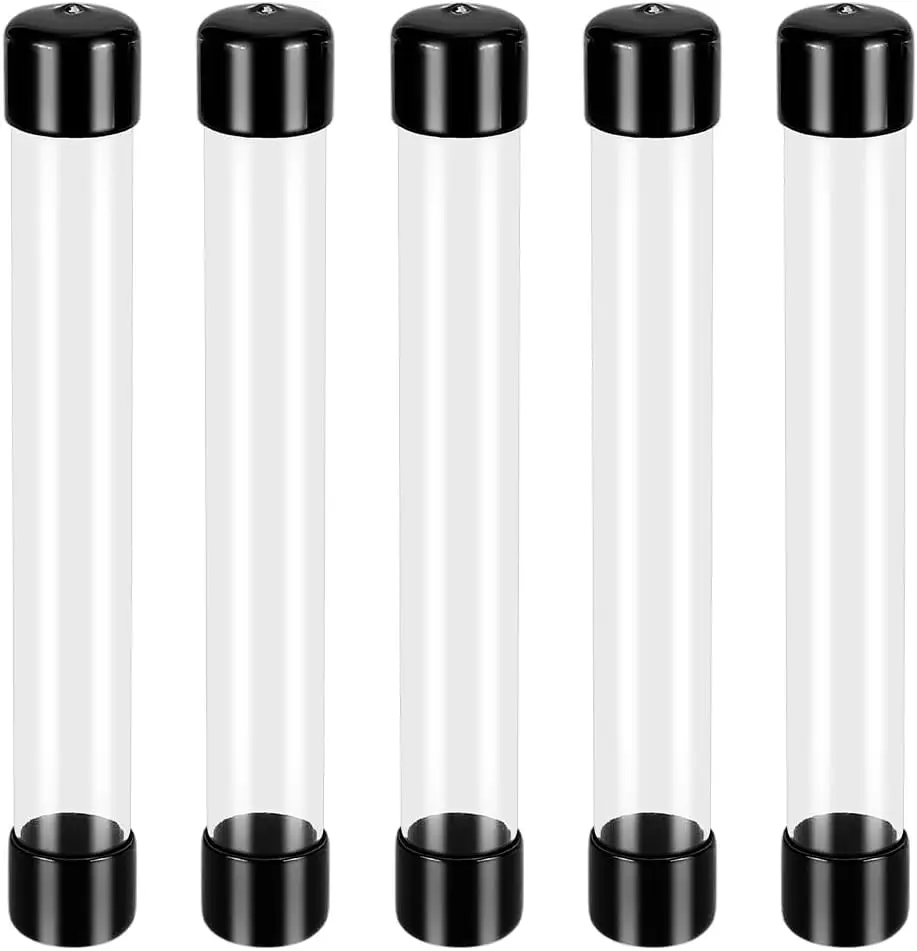 5 Clear Plastic Tubes with Caps, 8x0.9 Inch Rigid Storage Tube, Portable Container for Incense Beads Pens Small Items
5 Clear Plastic Tubes with Caps, 8x0.9 Inch Rigid Storage Tube, Portable Container for Incense Beads Pens Small Items