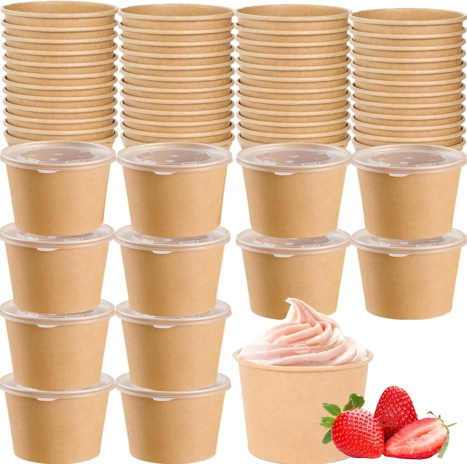 100 Pack Paper Food Containers with Lids, 8 Oz Cardboard Ice Cream Portion Cups, Reusable To Go Hot Soup Bowls for Chris
100 Pack Paper Food Containers with Lids, 8 Oz Cardboard Ice Cream Portion Cups, Reusable To Go Hot Soup Bowls for Chris
