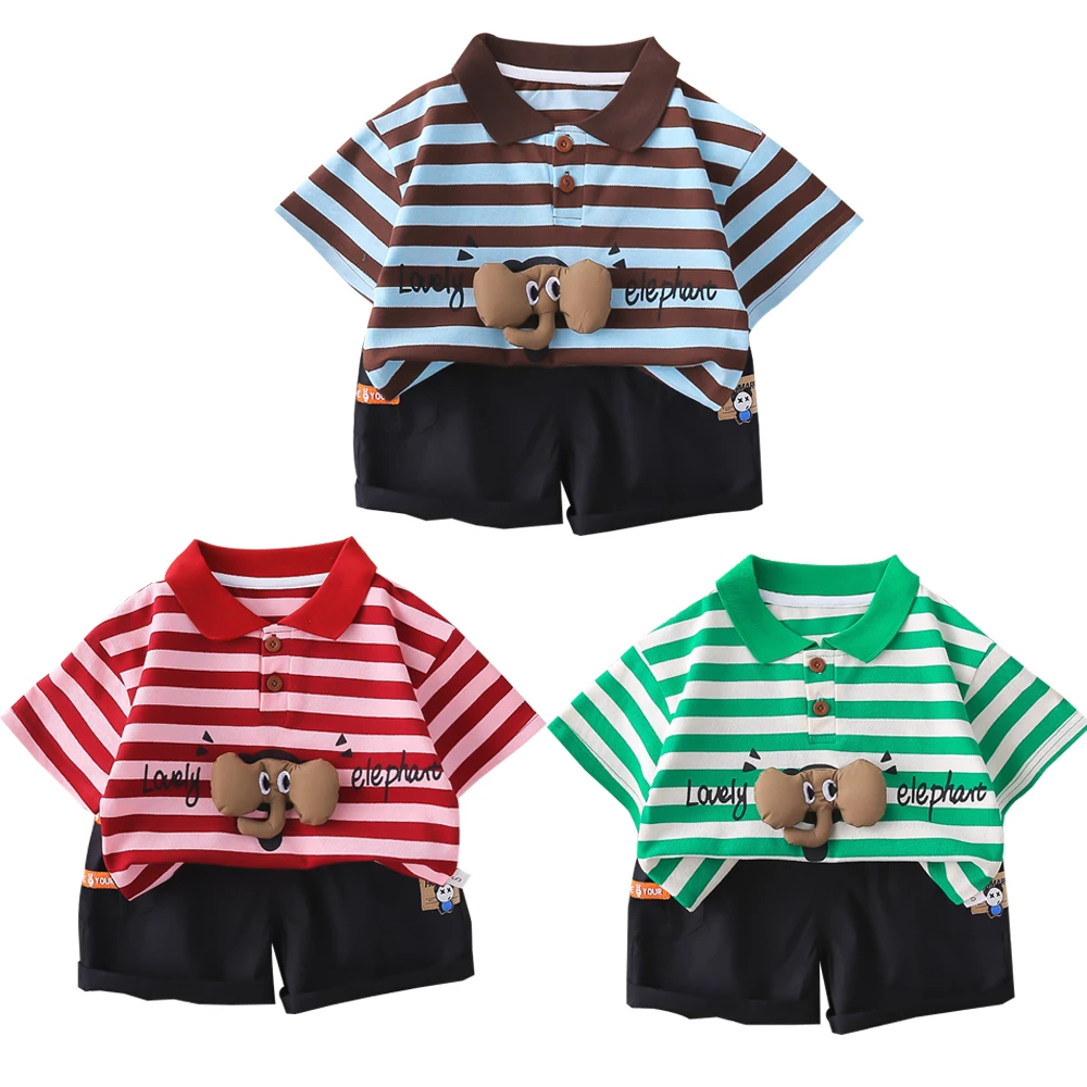 Kids Boy Clothing Set 2PCS Top and Bottom Set Summer Stripe Polo Shirt 3D Elephant T-shirt Casual Short Pants Set Children Cloth
Kids Boy Clothing Set 2PCS Top and Bottom Set Summer Stripe Polo Shirt 3D Elephant T-shirt Casual Short Pants Set Children Cloth