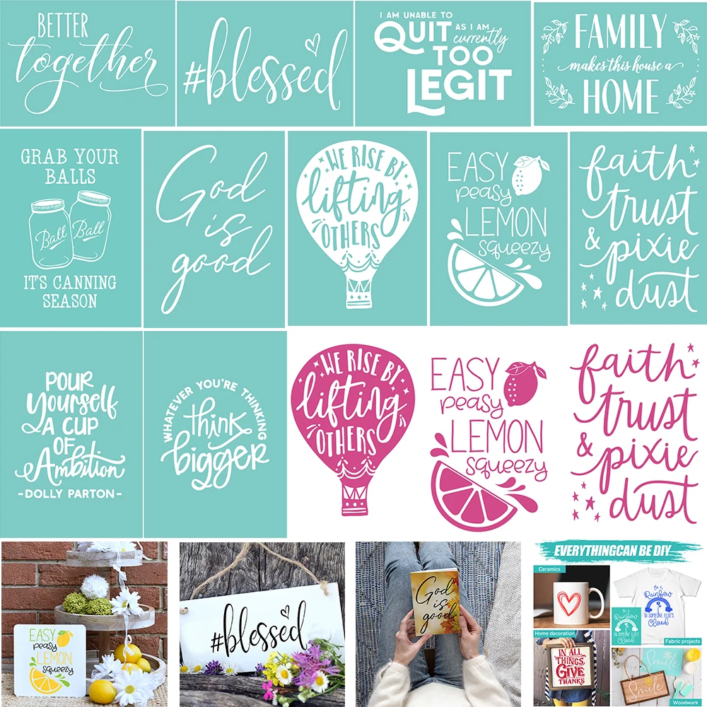 Reusable Self-Adhesive Mesh Stencils 12.7x17.8cm Encourage Words Canning Silkscreen Stencil For Pillow T-Shirts Home Decoration
Reusable Self-Adhesive Mesh Stencils 12.7x17.8cm Encourage Words Canning Silkscreen Stencil For Pillow T-Shirts Home Decoration