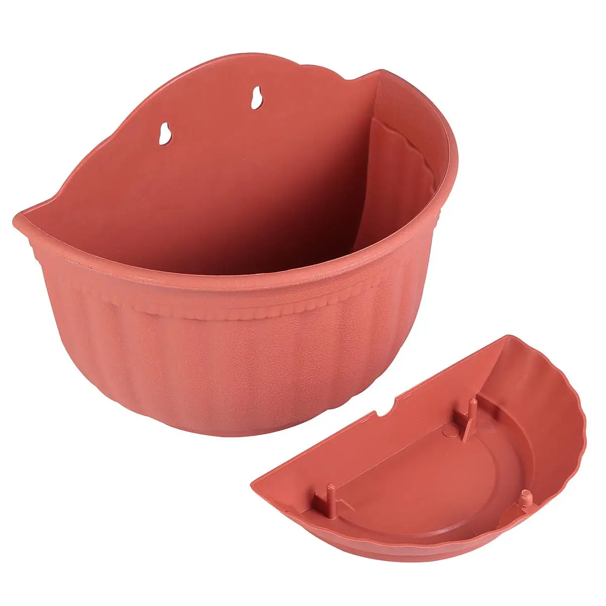 Imitation Half Circle Flower Pot 2987 Small Size Plastic Wall Mounted Hanging Planter with Tray for Home Balcony Garden
Imitation Half Circle Flower Pot 2987 Small Size Plastic Wall Mounted Hanging Planter with Tray for Home Balcony Garden