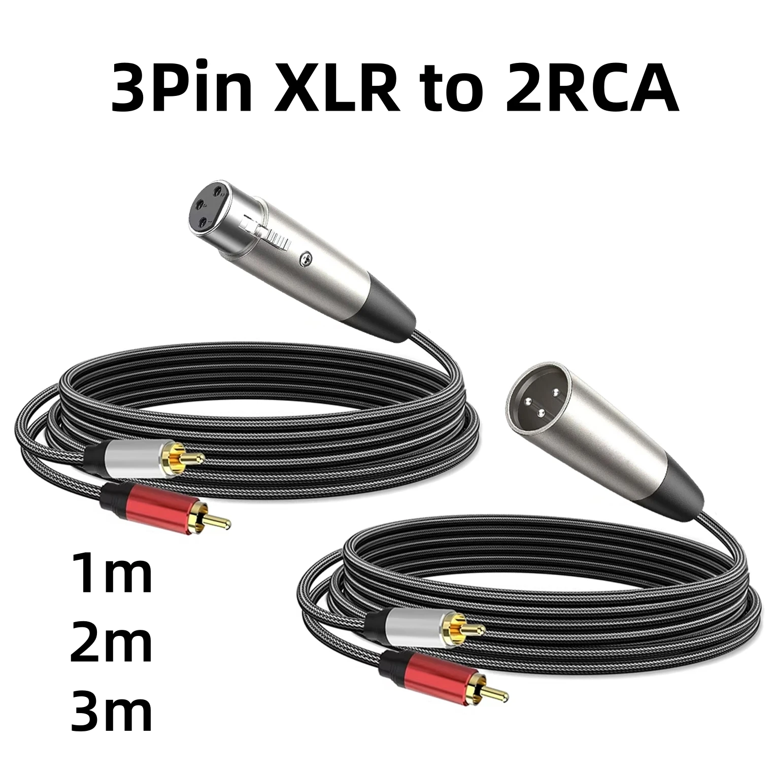 3Pin XLR To Dual RCA Y Splitter Cable Unbalanced 2 RCA/Phono To XLR Stereo Audio Interconnect Cable for Speaker Mixer Microphone
3Pin XLR To Dual RCA Y Splitter Cable Unbalanced 2 RCA/Phono To XLR Stereo Audio Interconnect Cable for Speaker Mixer Microphone