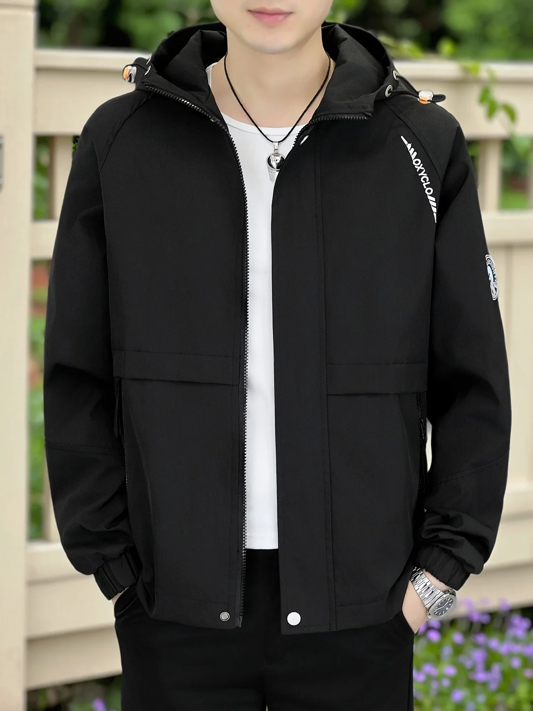 Sli Men's Hooded Jaet Casual Slim Fit Spring Faionable Versatile Trendy Clothing Polyester Fiber Zipper Closure Side ...
Sli Men's Hooded Jaet Casual Slim Fit Spring Faionable Versatile Trendy Clothing Polyester Fiber Zipper Closure Side ...