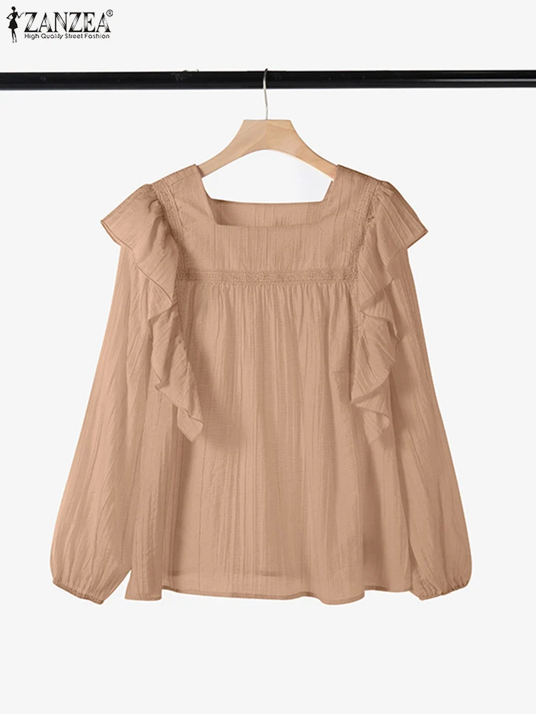 ZANZEA Lace Patchwork Ruffles Smock Tops Sweety Textured Women's Elegant Blusas Mujer Lantern Sleeves Casual Square Neck Blouses
ZANZEA Lace Patchwork Ruffles Smock Tops Sweety Textured Women's Elegant Blusas Mujer Lantern Sleeves Casual Square Neck Blouses