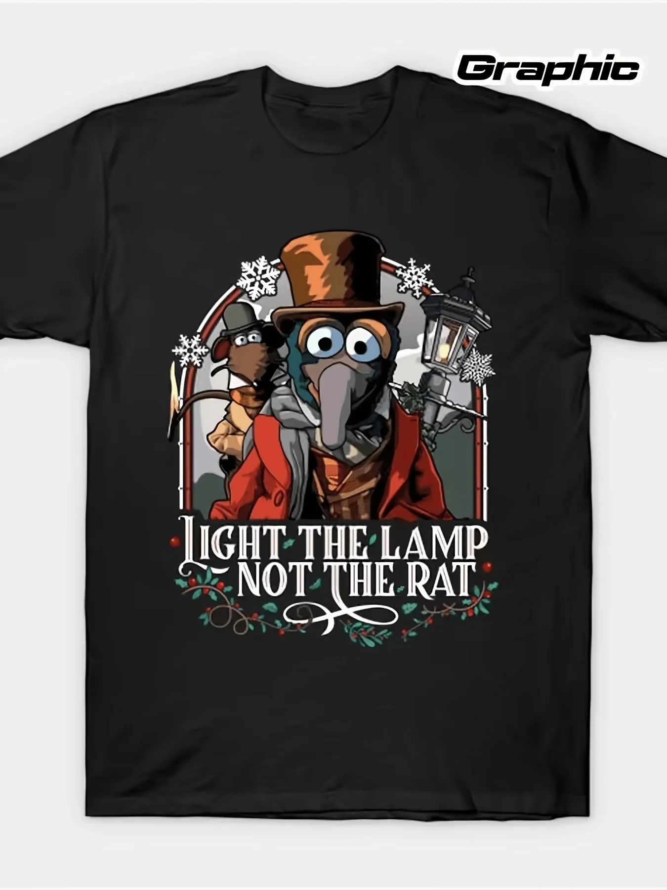 2026 Chic Black Graphic T-Shirt Showcasing a Playful Character with a Bird-Like Face And a Festive Theme - Striking Top Hat And
2026 Chic Black Graphic T-Shirt Showcasing a Playful Character with a Bird-Like Face And a Festive Theme - Striking Top Hat And