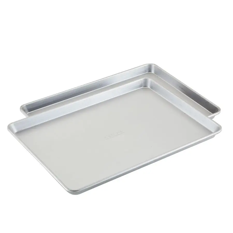 Pro Aluminized Steel Bakeware Half Sheet Baking Set Cookie Pans, Two 13Inch x 18Inch, Silver
Pro Aluminized Steel Bakeware Half Sheet Baking Set Cookie Pans, Two 13Inch x 18Inch, Silver
