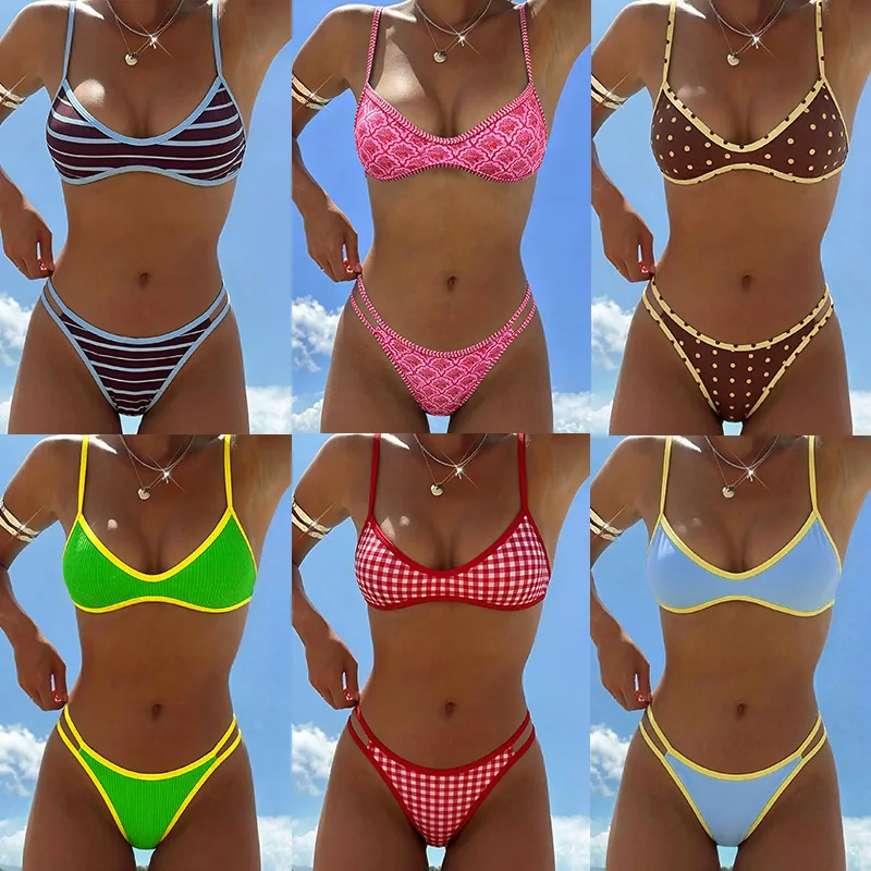 2026 New Women's Bikini Set Printed Lace Up No Breast Pad Sexy Hot Girl Split Bikini Swimsuit for Women
2026 New Women's Bikini Set Printed Lace Up No Breast Pad Sexy Hot Girl Split Bikini Swimsuit for Women