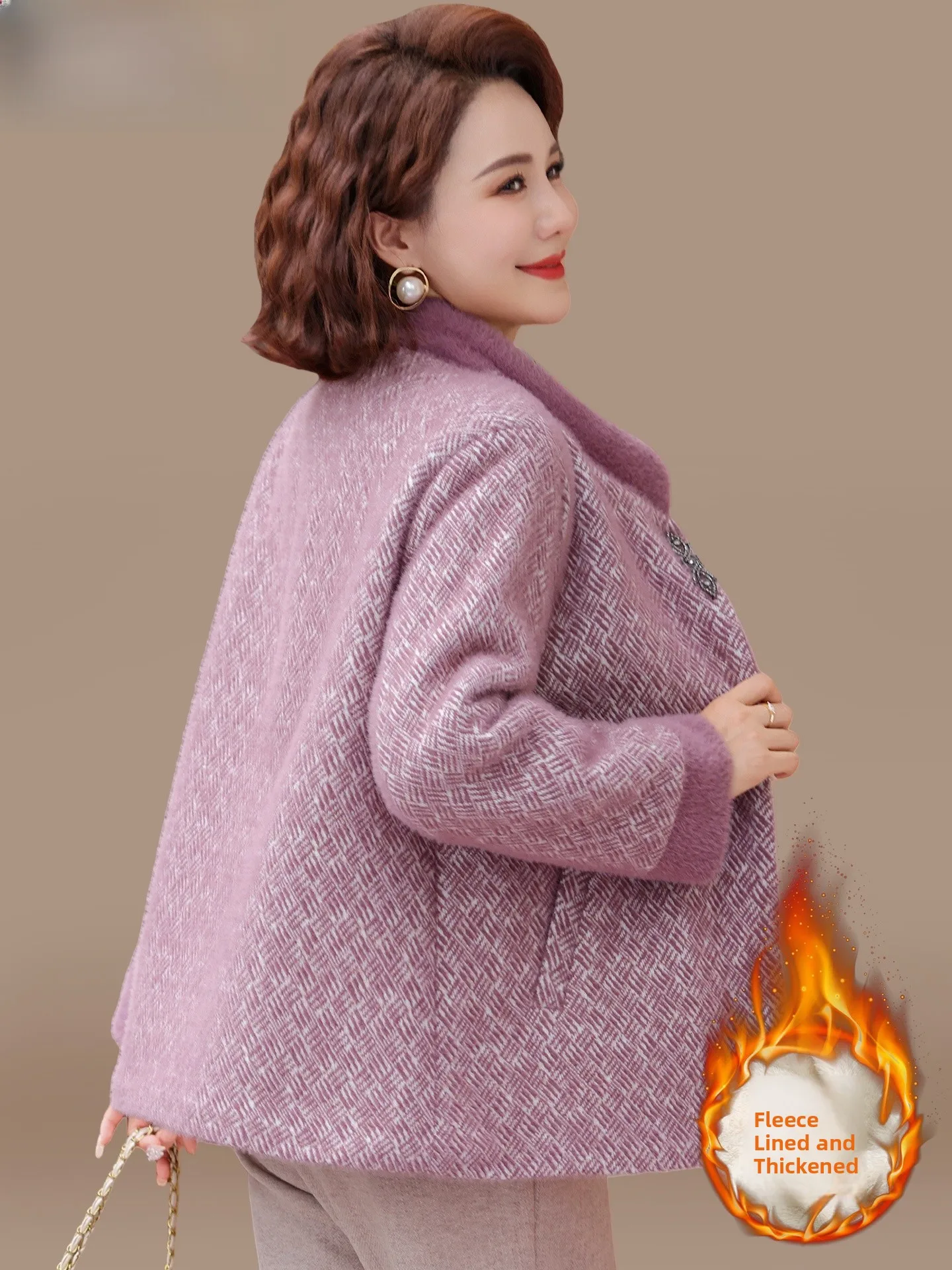 Thiened Woolen Coat for Middle-Aged Mothers Fur Lined Winter Outerwear Casual Sle Stand Version Long Pants Daily Wear
Thiened Woolen Coat for Middle-Aged Mothers Fur Lined Winter Outerwear Casual Sle Stand Version Long Pants Daily Wear