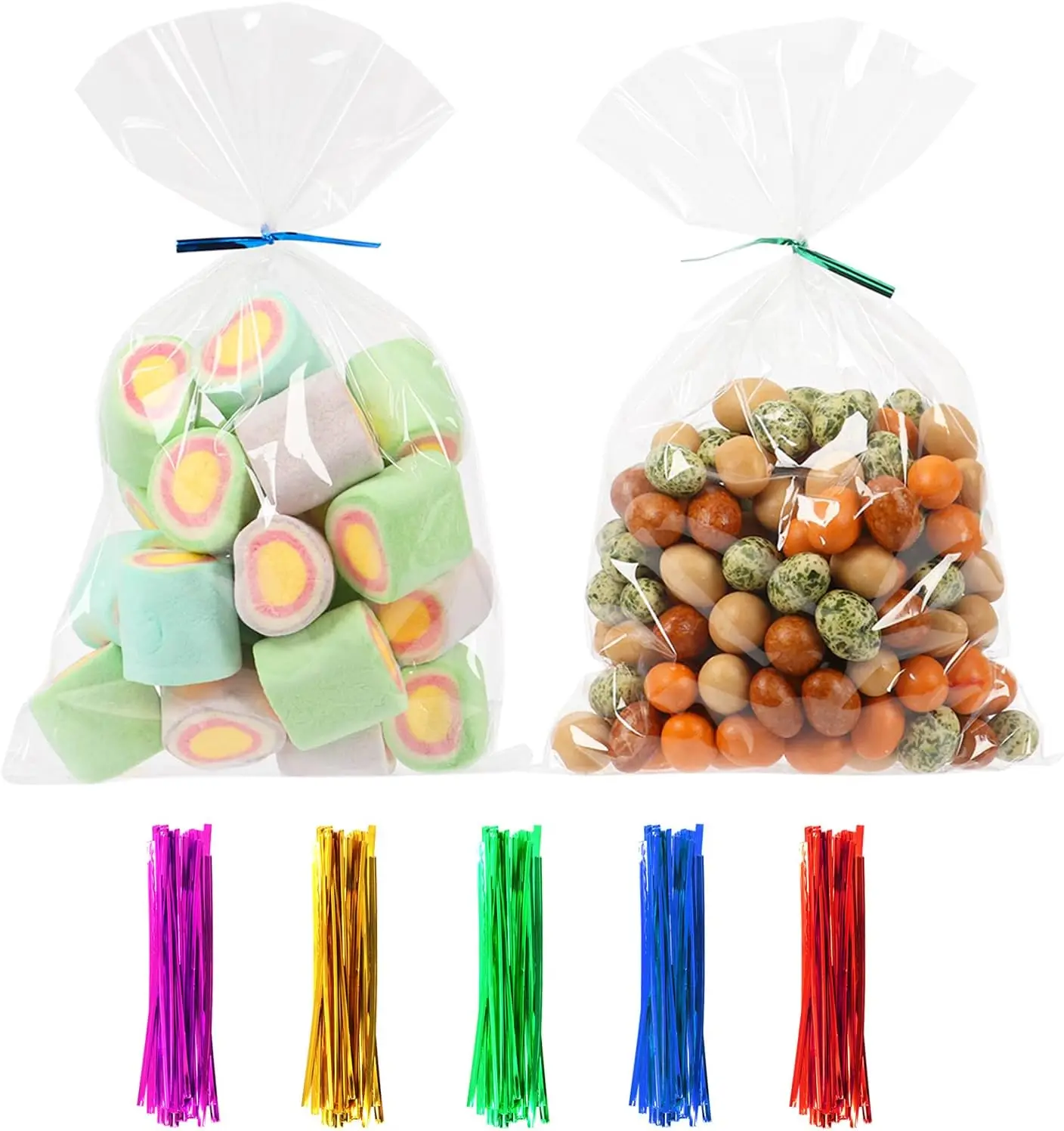 100 Clear Cellophane Bags 6x10 Inches with Twist Ties for Bakery Cookies Candies Party Favors
100 Clear Cellophane Bags 6x10 Inches with Twist Ties for Bakery Cookies Candies Party Favors