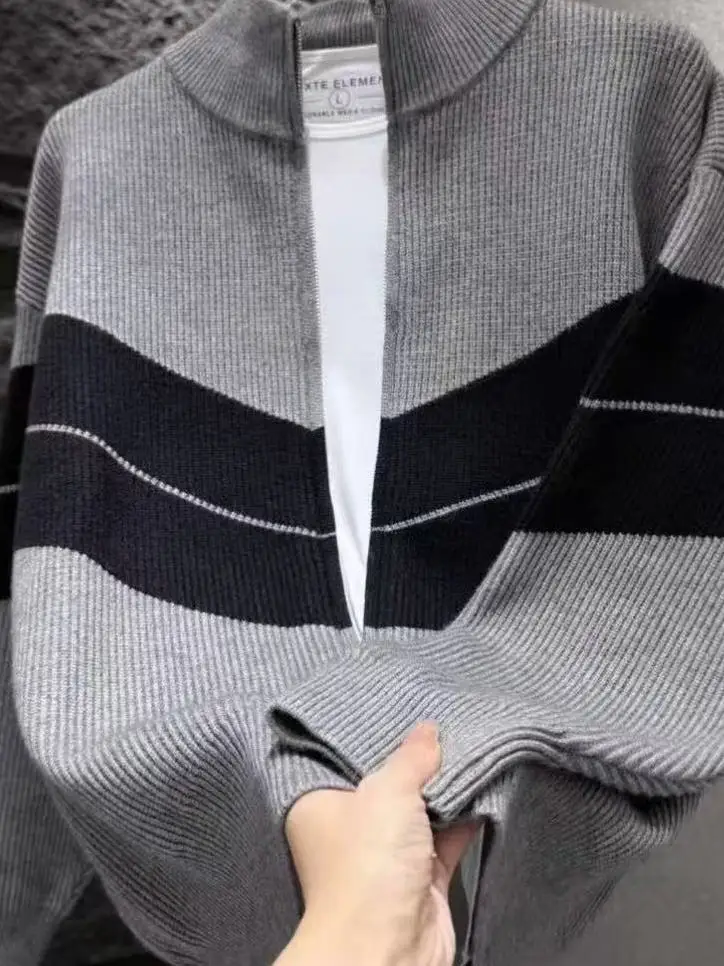 2025 New Faion Color Blo Striped Men's Knitted Sweater Casual Versatile Open Cardigan Top Soft Polyester Fiber
2025 New Faion Color Blo Striped Men's Knitted Sweater Casual Versatile Open Cardigan Top Soft Polyester Fiber