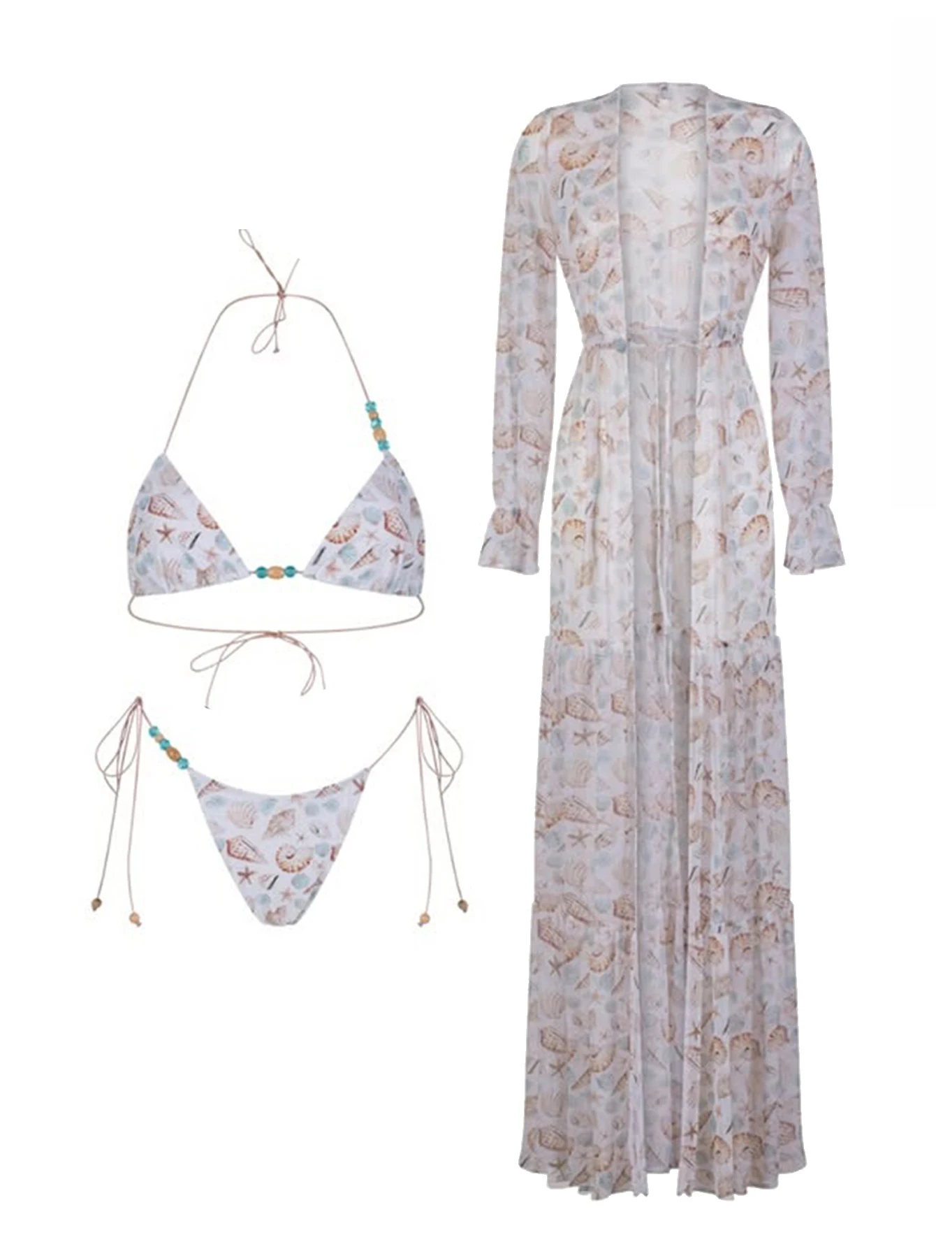 Sexy Printed Bikini With Beachwear Women 3Pc Swimsuit Fashion Halter Bandeau Biquini Lady Swimwear Bathing Suit Female Beachwear
Sexy Printed Bikini With Beachwear Women 3Pc Swimsuit Fashion Halter Bandeau Biquini Lady Swimwear Bathing Suit Female Beachwear