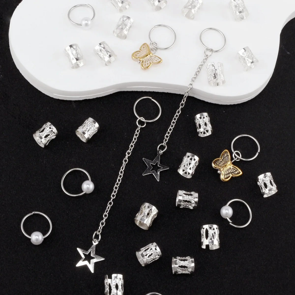 29 Pcs Metal Star Butterfly Charm Hair Cuffs Dreadlock Extension Rope Loop Non Slip Soft Strong Hold
29 Pcs Metal Star Butterfly Charm Hair Cuffs Dreadlock Extension Rope Loop Non Slip Soft Strong Hold