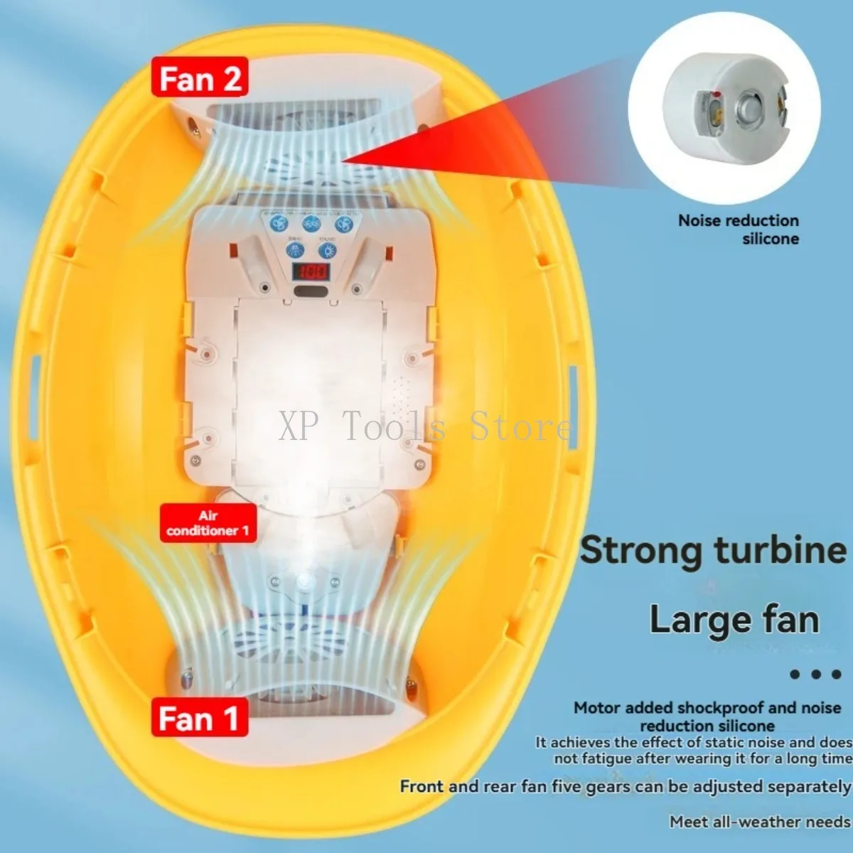 Construction Cooling ABS Hard Hat - Built-in Fan AC, Rechargeable Detachable Battery, 2 Charging Modes,Comfortable Safety Helmet
Construction Cooling ABS Hard Hat - Built-in Fan AC, Rechargeable Detachable Battery, 2 Charging Modes,Comfortable Safety Helmet