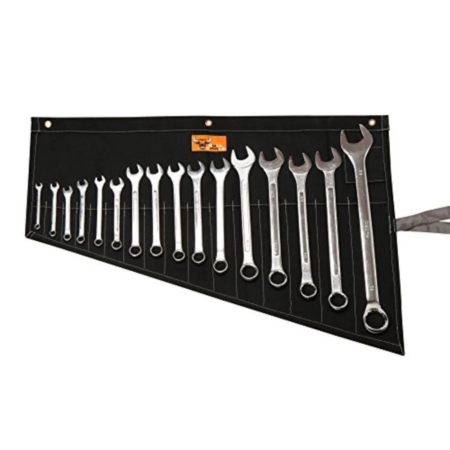 Roll Up Tool Bag Organizer 16 Pockets Metric and SAE Wrench Organizer Heavy Duty Cotton Duck Canvas, Handcrafted, Compact Tool
Roll Up Tool Bag Organizer 16 Pockets Metric and SAE Wrench Organizer Heavy Duty Cotton Duck Canvas, Handcrafted, Compact Tool