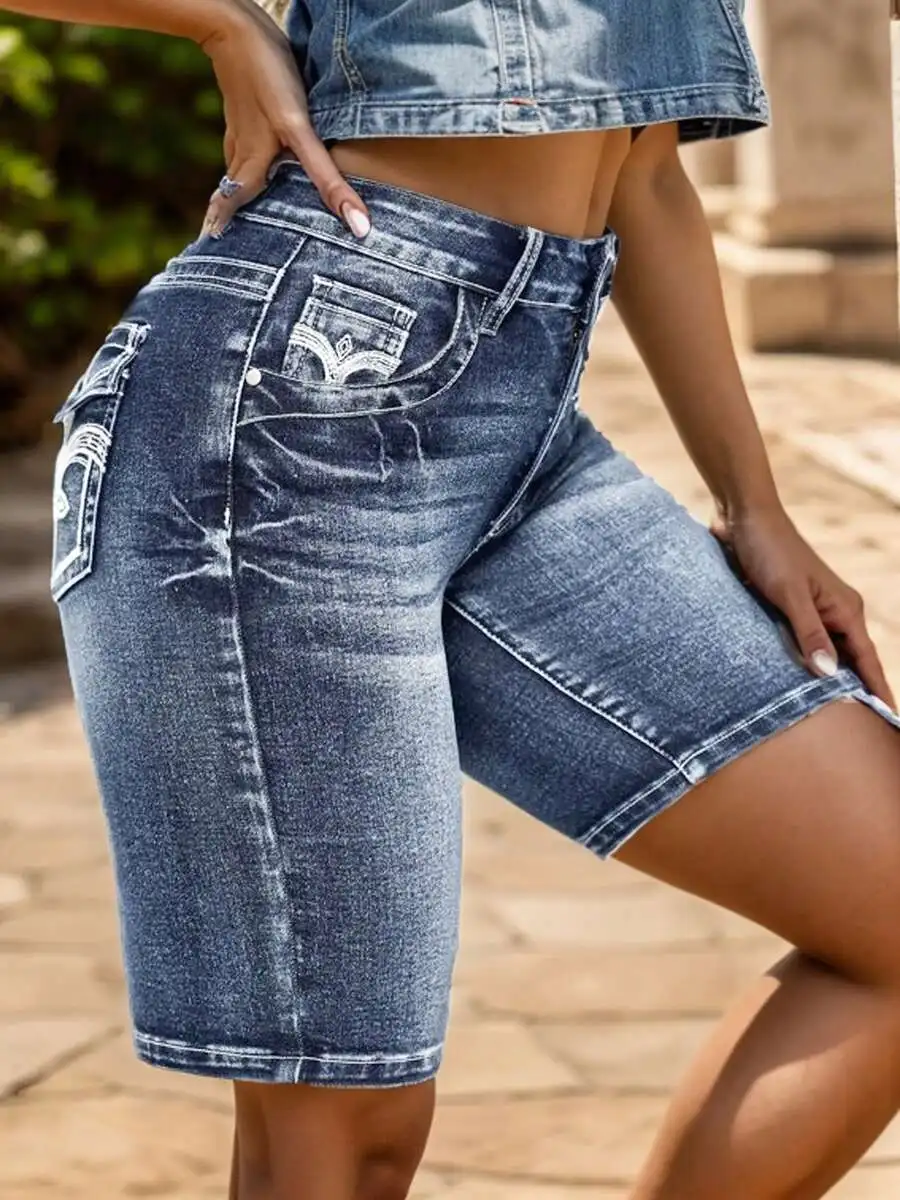 Mid Waist Butt Lifting Denim Shorts For Women Bermuda Skinny Shorts
Mid Waist Butt Lifting Denim Shorts For Women Bermuda Skinny Shorts