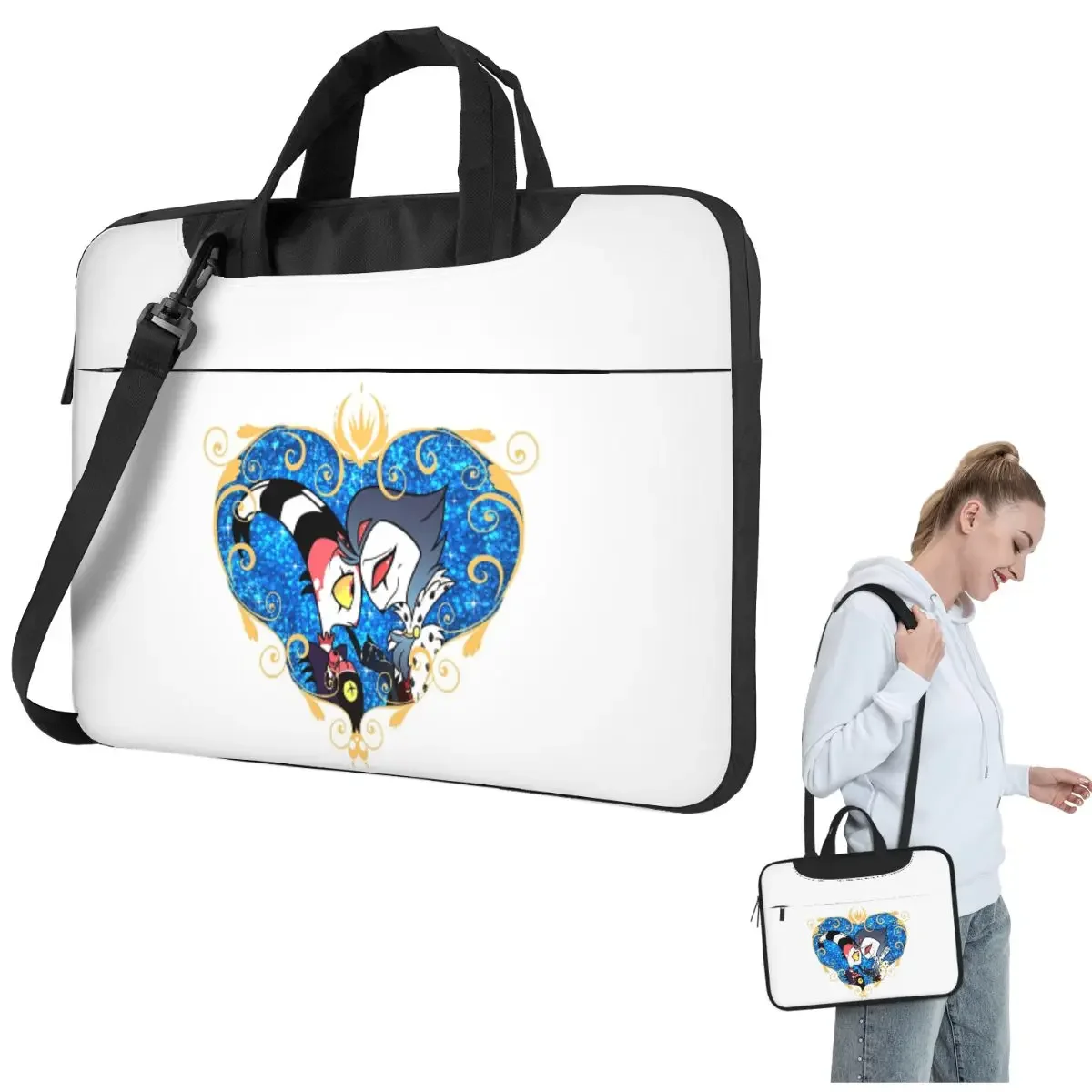 Helluva Boss Stolas And Blitzo Heart Frame Crossbody Laptop Bag Case Computer Bag Resistant Protective Notebook Pouch for Lenovo
Helluva Boss Stolas And Blitzo Heart Frame Crossbody Laptop Bag Case Computer Bag Resistant Protective Notebook Pouch for Lenovo