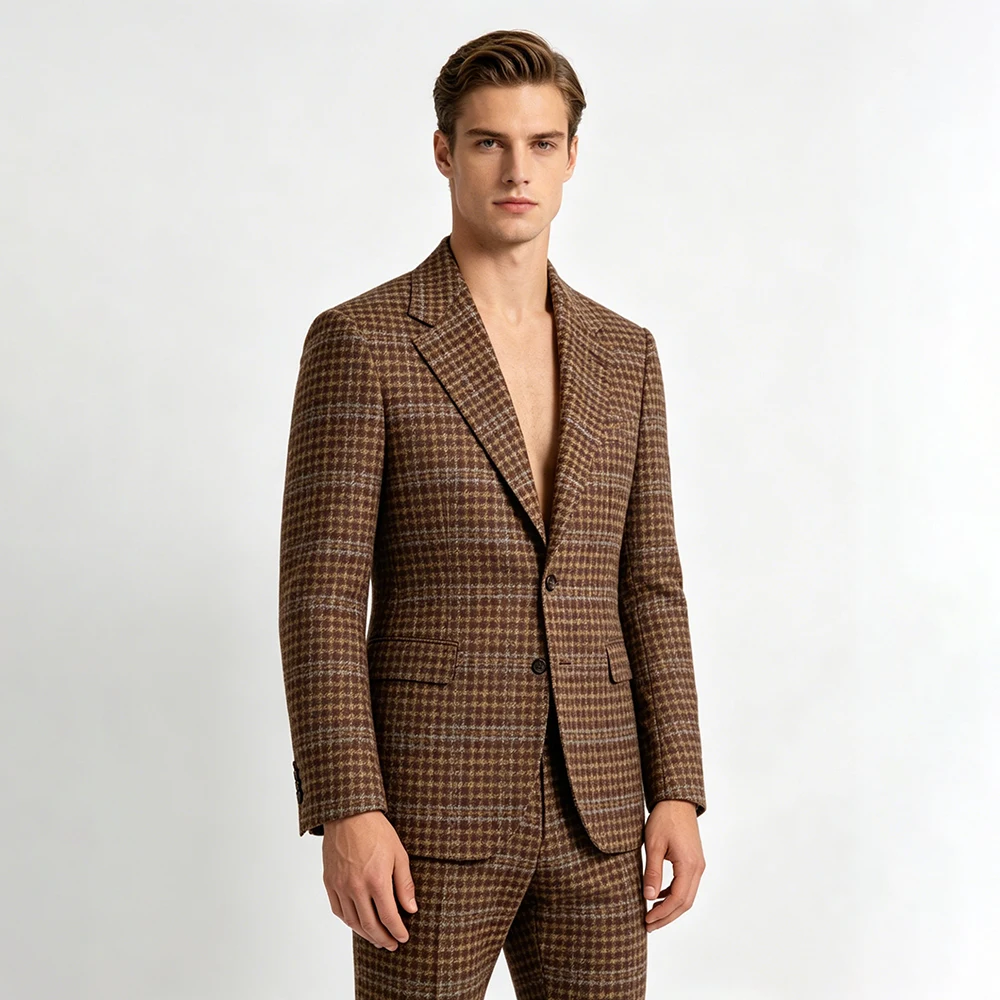 Vintage Plaid Men's Suits 2 Piece Jacket Pants Sets Elegant Single Breasted Notch Lapel Slim Fit Luxury CustomizedMale Clothing
Vintage Plaid Men's Suits 2 Piece Jacket Pants Sets Elegant Single Breasted Notch Lapel Slim Fit Luxury CustomizedMale Clothing