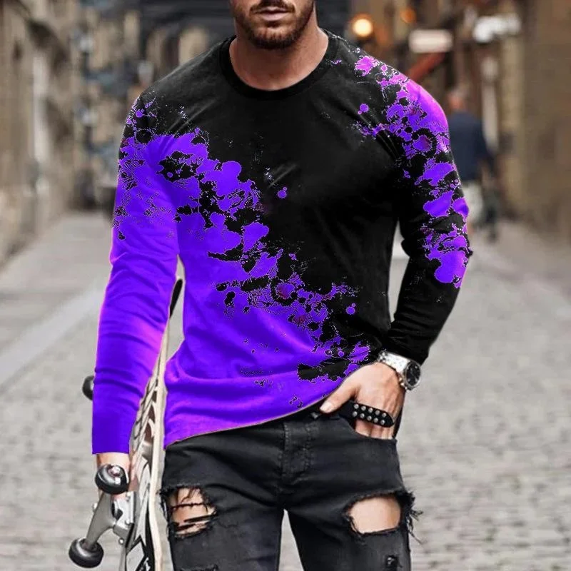 Colorful Pigments Pattern T Shirt For Men Color Block 3D Print Tees Summer Casual Long Sleeves O-Neck Tops Loose Street T-Shirts
Colorful Pigments Pattern T Shirt For Men Color Block 3D Print Tees Summer Casual Long Sleeves O-Neck Tops Loose Street T-Shirts
