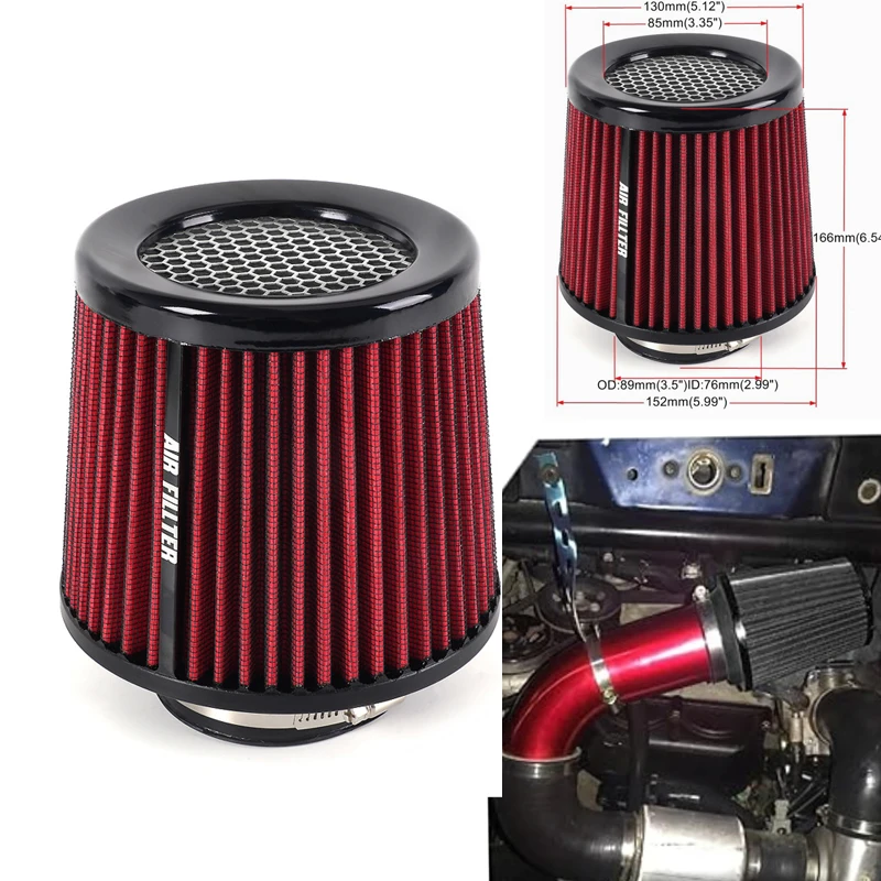 3 Inches Cold Air Intake Filter 76mm High Performance Washable Clamp-On Replacement Cone Air Filter For car Motorcycle 6 Colors
3 Inches Cold Air Intake Filter 76mm High Performance Washable Clamp-On Replacement Cone Air Filter For car Motorcycle 6 Colors