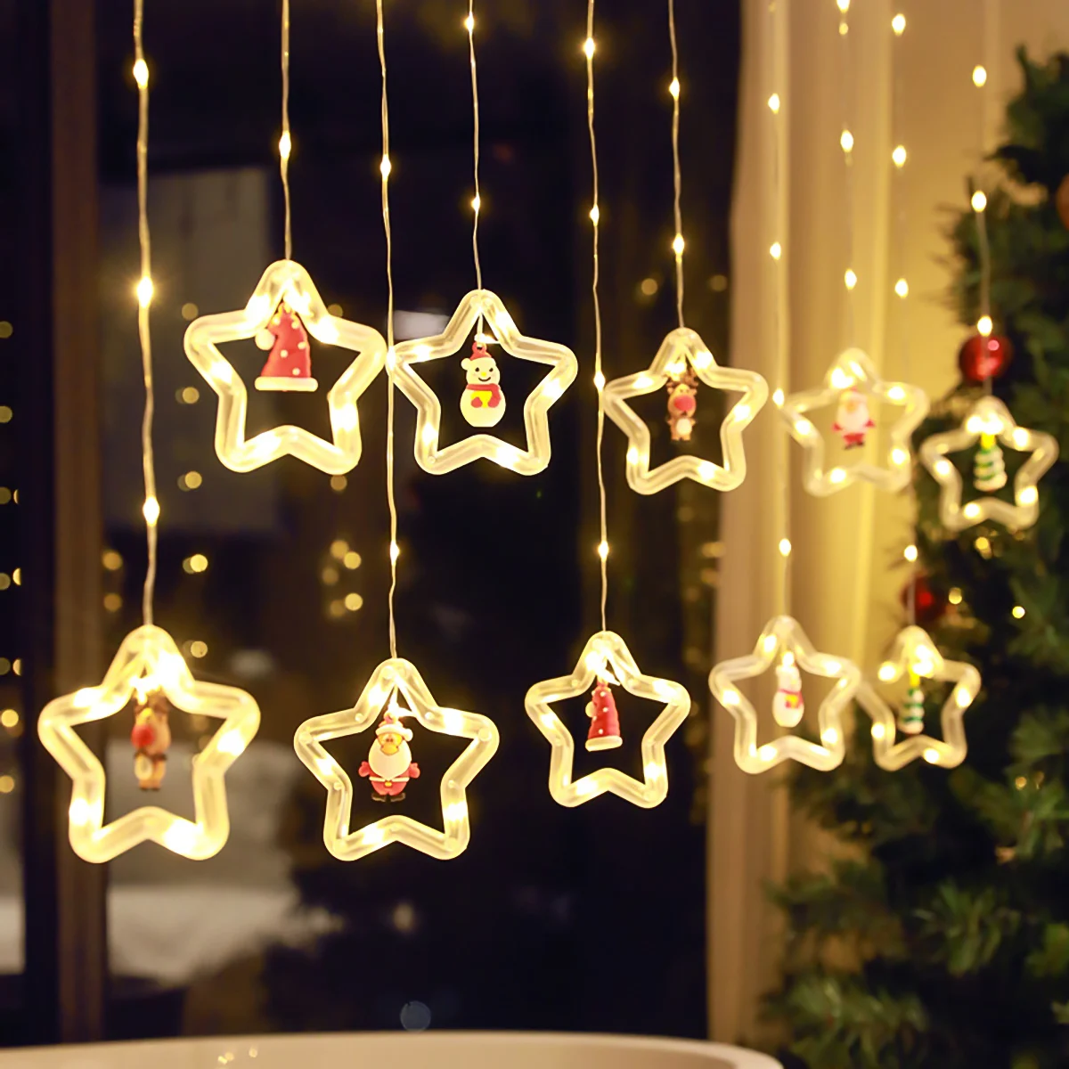 Christmas Light String Santa Claus Cartoon Shaped Curtain Light LED Room Decor Window Display Decoration Festive Ambiance Lights
Christmas Light String Santa Claus Cartoon Shaped Curtain Light LED Room Decor Window Display Decoration Festive Ambiance Lights