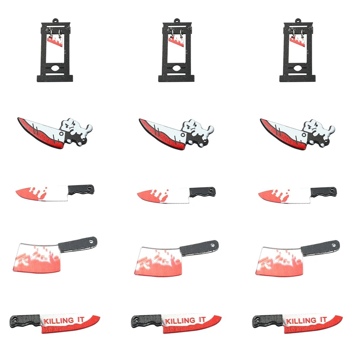 15Pcs 5 Styles Halloween Printed Opaque Acrylic Knife Pendants Necklace Earring DIY Jewelry Findings
15Pcs 5 Styles Halloween Printed Opaque Acrylic Knife Pendants Necklace Earring DIY Jewelry Findings
