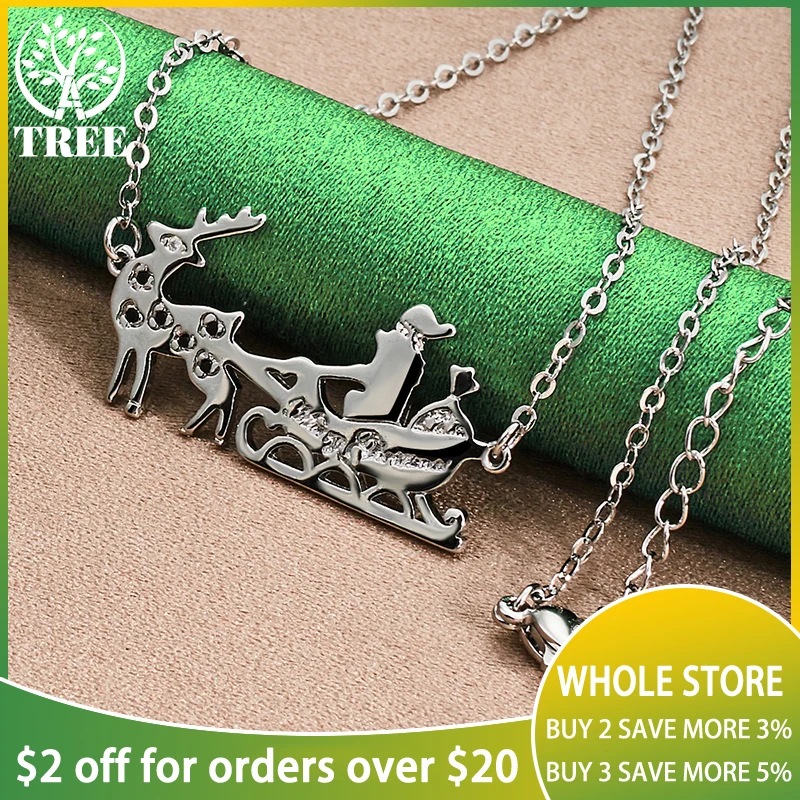 ALITREE 925 Sterling Silver Santa Claus Deer Car Pendant Necklace For Women necklaces Fashion Party Birthday Wedding Jewelry
ALITREE 925 Sterling Silver Santa Claus Deer Car Pendant Necklace For Women necklaces Fashion Party Birthday Wedding Jewelry