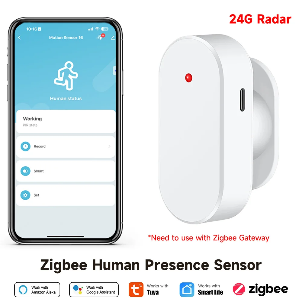 24G Tuya Zigbee Human Presence Detector Smart Human Body PIR Sensor Radar Detector Motion Sensors
24G Tuya Zigbee Human Presence Detector Smart Human Body PIR Sensor Radar Detector Motion Sensors