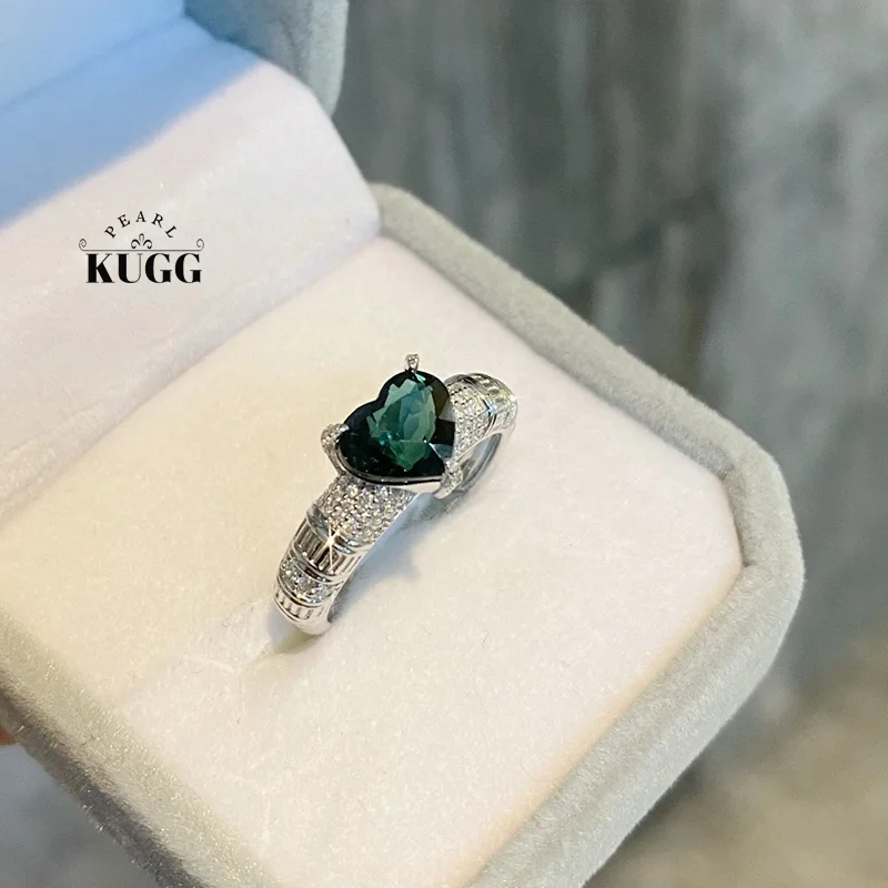 KUGG 100% 18K White Gold Rings Elegant Style Shiny Diamond Natural Green Tourmaline Ring for Women Wedding High Party Jewelry
KUGG 100% 18K White Gold Rings Elegant Style Shiny Diamond Natural Green Tourmaline Ring for Women Wedding High Party Jewelry