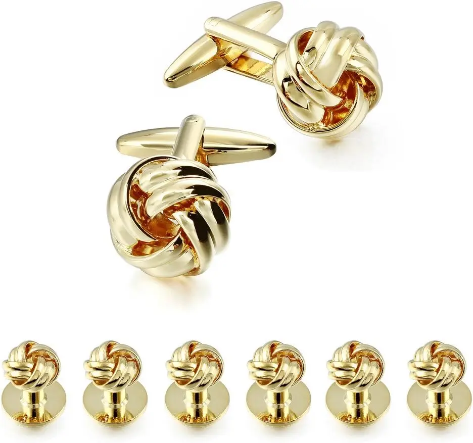 Gold & Silver Cufflinks with Studs Set for Tuxedo, Wedding & Formal Events
Gold & Silver Cufflinks with Studs Set for Tuxedo, Wedding & Formal Events