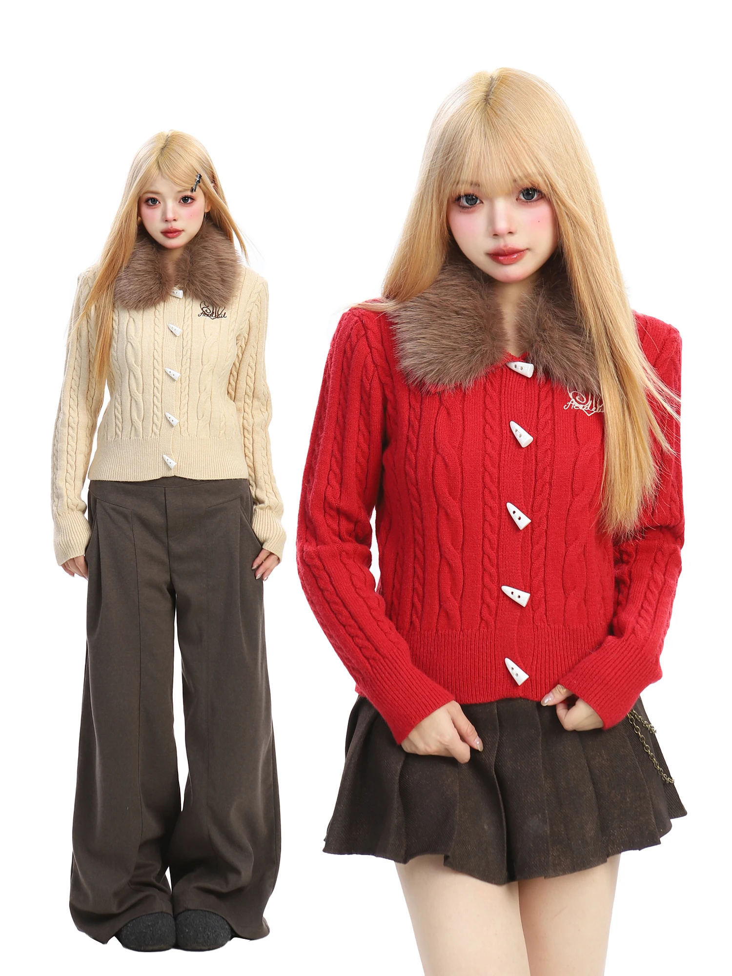 Вязаный кардиган BearGirl для женщин, корейский ретро-стиль, с длинными рукавами, приталенный, осенне-зимний, модный повседневный топ-пальто
Вязаный кардиган BearGirl для женщин, корейский ретро-стиль, с длинными рукавами, приталенный, осенне-зимний, модный повседневный топ-пальто
