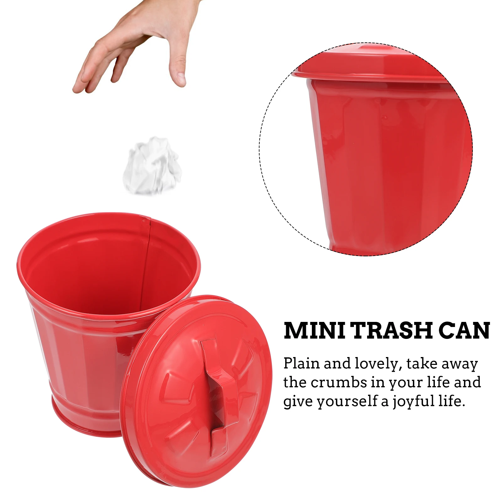 Red Metal Garbage Bin Mini Trash Can Desktop Storage Flower Pot Lid Bedroom Living Room Table Top Practical
Red Metal Garbage Bin Mini Trash Can Desktop Storage Flower Pot Lid Bedroom Living Room Table Top Practical