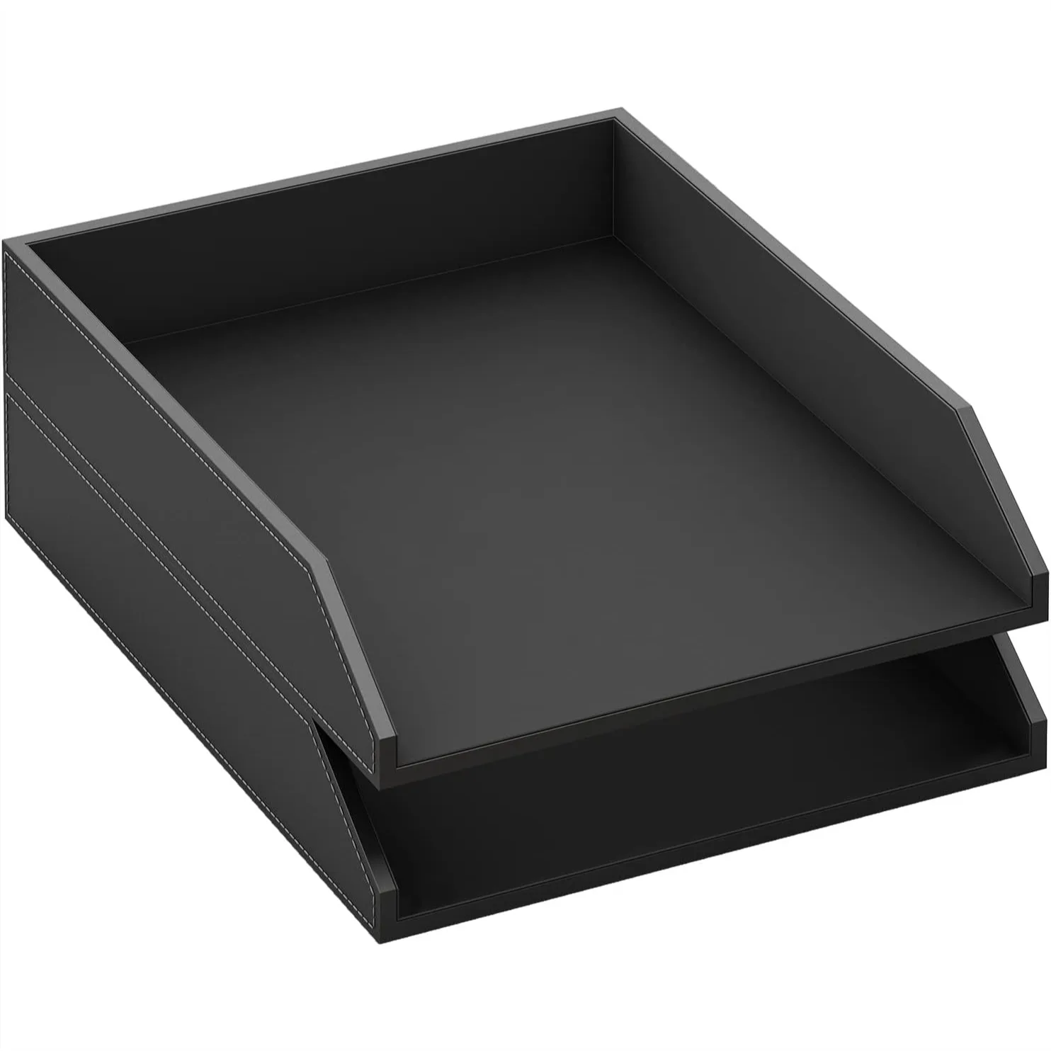 Leather Letter Tray, Stackable Desk Organizer Holder for Office Supplies, Paper, File, Magazine, Desktop Organization, Black
Leather Letter Tray, Stackable Desk Organizer Holder for Office Supplies, Paper, File, Magazine, Desktop Organization, Black