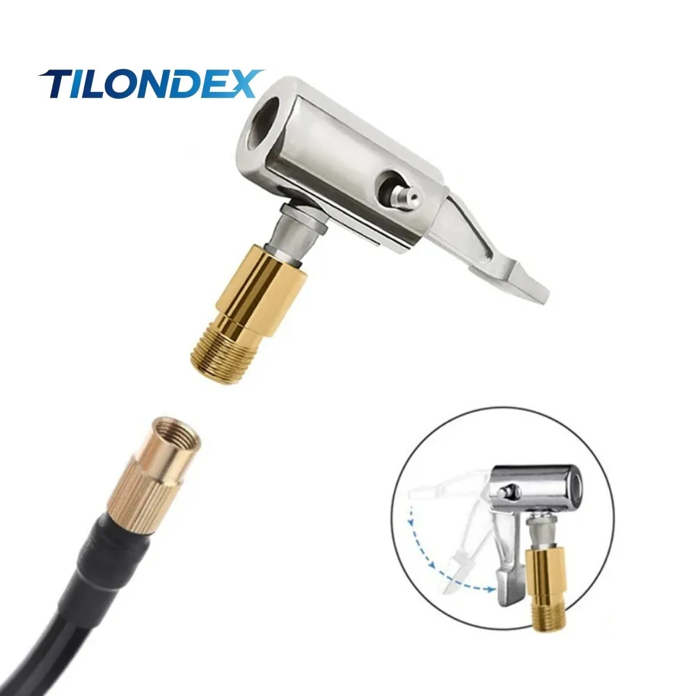 TILONDEX Portable Inflatable Tire Pump Auto Car Air Chuck Compressor with Barb Connector for Hose - Portable Tire Inflator
TILONDEX Portable Inflatable Tire Pump Auto Car Air Chuck Compressor with Barb Connector for Hose - Portable Tire Inflator