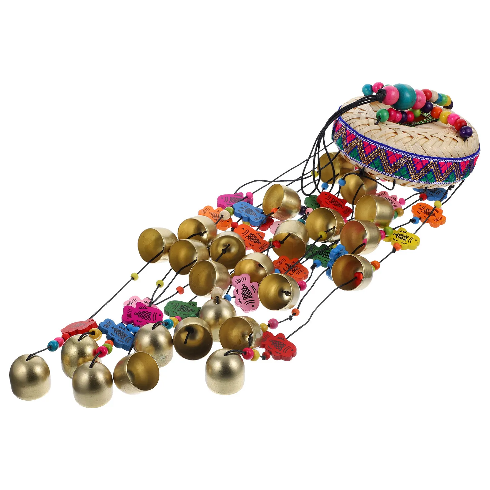 Ethnic Style Knitting Drum Wind Chime Ornament Hanging Copper Bell Pendant Colorful Random Brim Decoration Wind
Ethnic Style Knitting Drum Wind Chime Ornament Hanging Copper Bell Pendant Colorful Random Brim Decoration Wind