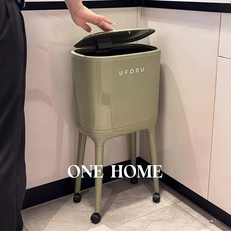 Kitchen High-legged Tra Can Large Capaci No Bending over Covered Wheel-equipped Luxury Sanitary Buet Household Waste Bin
Kitchen High-legged Tra Can Large Capaci No Bending over Covered Wheel-equipped Luxury Sanitary Buet Household Waste Bin