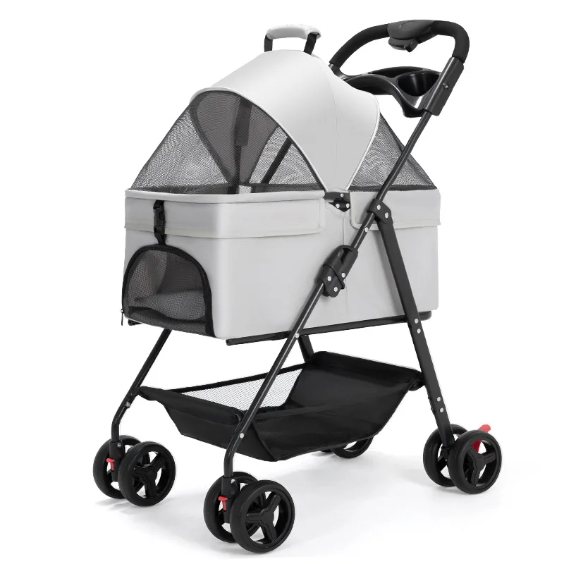 Dual-Side Zippered Doors Ultra-Breathable Mesh Panels One-hand Folding Detachable Pet Carrier Pet Stroller for Dogs and Cats
Dual-Side Zippered Doors Ultra-Breathable Mesh Panels One-hand Folding Detachable Pet Carrier Pet Stroller for Dogs and Cats