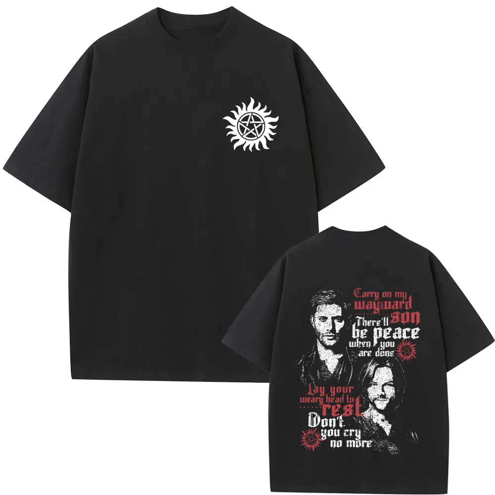 TV Series Supernatural T-shirt Men Women Clothing Soft Cotton Tshirt Unisex Cosplay Merch Streetwear Unisex Casual Cotton Tees
TV Series Supernatural T-shirt Men Women Clothing Soft Cotton Tshirt Unisex Cosplay Merch Streetwear Unisex Casual Cotton Tees