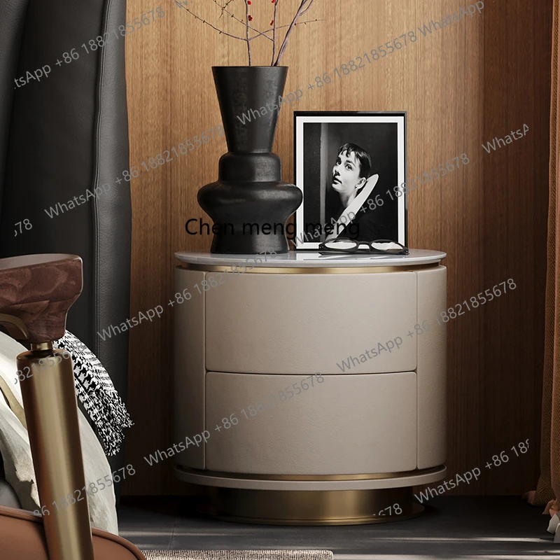 Light luxury solid wood bedside table villa bedroom marble round bedside cabinet locker
Light luxury solid wood bedside table villa bedroom marble round bedside cabinet locker