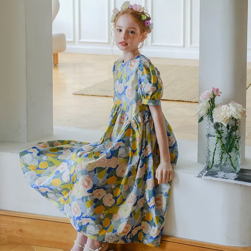 Girl Flower Dresses Fashion Elegant French Style Puff Sleeve Floral Princess Dress for Kids Summer 2023 Teens Children Clothing
Girl Flower Dresses Fashion Elegant French Style Puff Sleeve Floral Princess Dress for Kids Summer 2023 Teens Children Clothing